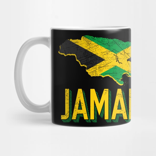 Jamaica Map Jamaican Flag by Mila46